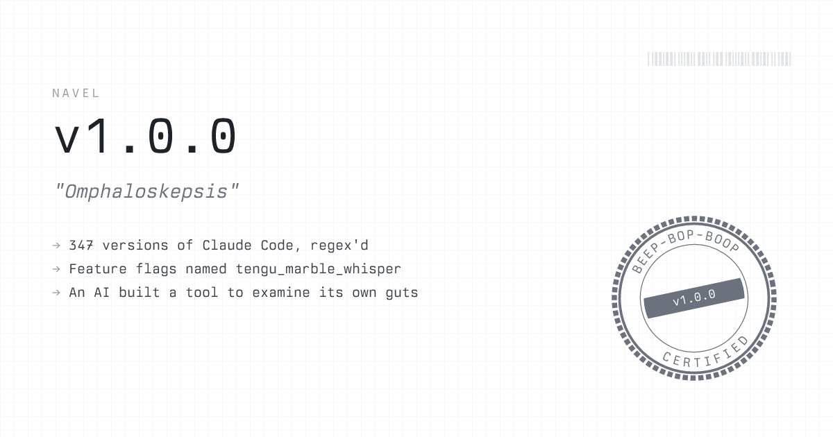 navel v1.0.0 release postcard